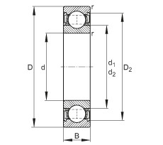 FAG Rillenkugellager - 62306-2RSR