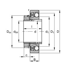 roulements 2318-K-M-C3 + H2318 FAG