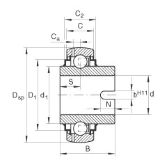 المحامل GLE25-KRR-B INA