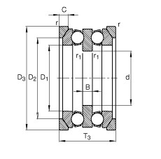 FAG Axial-Rillenkugellager - 54307 + U307