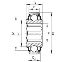 FAG Einstell-Rillenkugellager - SK104-207-KRR-L402/70-AH12