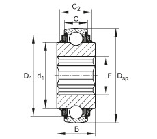 FAG Einstell-Rillenkugellager - SK104-207-KTT-B-L402/70