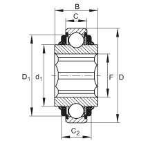 FAG Einstell-Rillenkugellager - SK104-208-KTT-L402/70-AH10