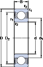 Bantalan 61810-2RS1 SKF