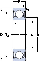 Bantalan D/W R1810-2ZS SKF