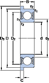 Bantalan D/W R4 R-2RZ SKF