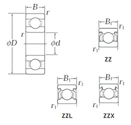 Подшипник WOB75 ZZ KOYO