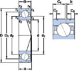 roulements 7020 ACD/P4AL SKF